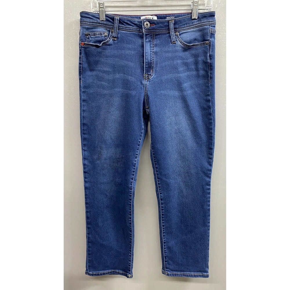 EV1 by Ellen DeGeneres Maddy Straight Leg Jeans Womens 10 Blue Denim Stretch 360